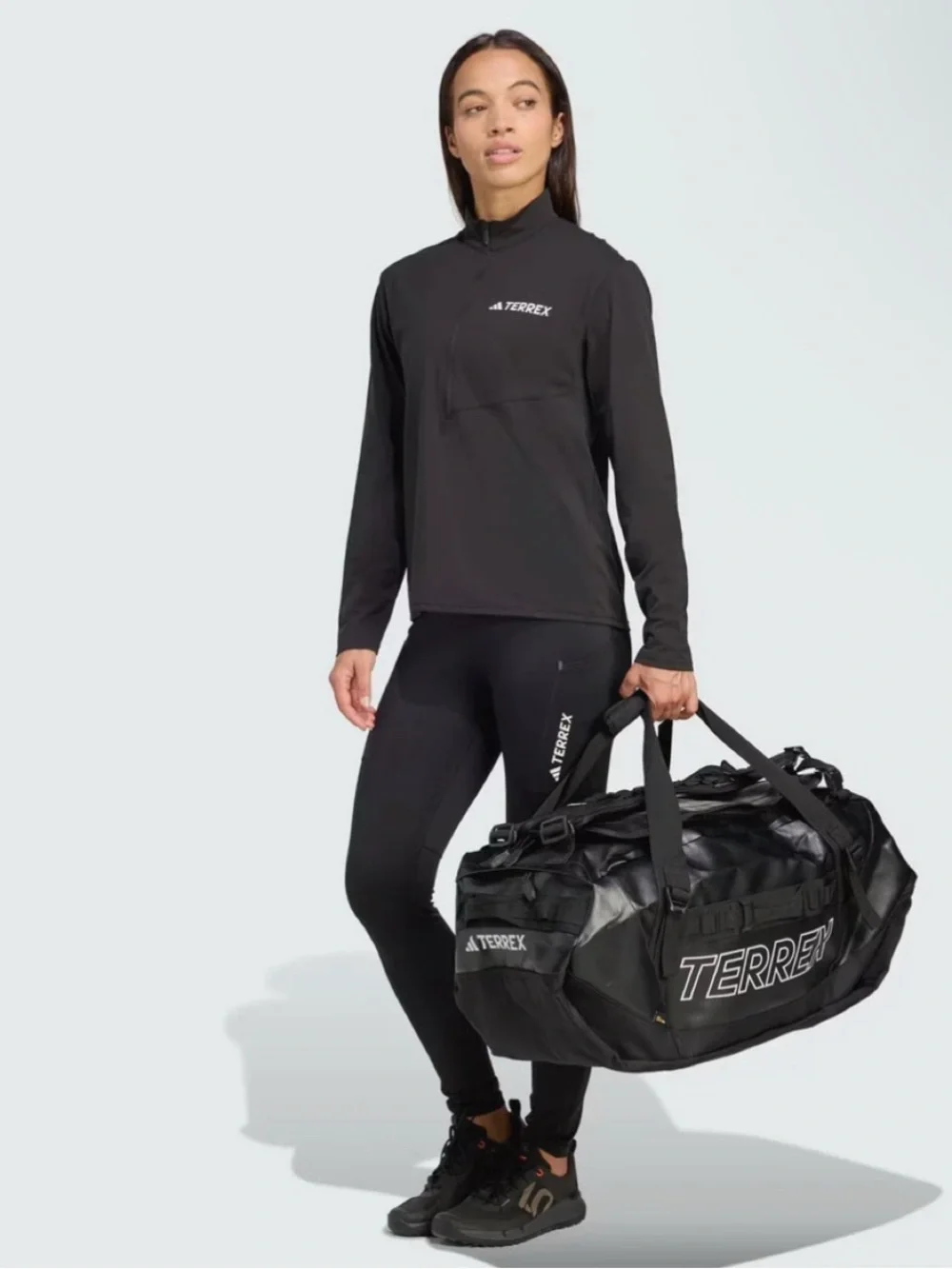 NWT Adidas Terrex Rain.RDY Expedition Duffle Bag Large Black 100L IC5652 Cordura